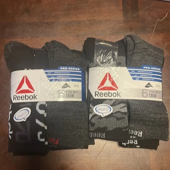 Reebok 2 pack of 6 Mens Crew pro- series socks - Picture 1 of 9
